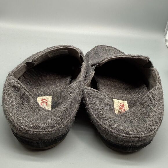 Olukai Moloa Hulu Men\'s 9 Gray Wool Lightweight Slip-On Low Top Comfort Slippers